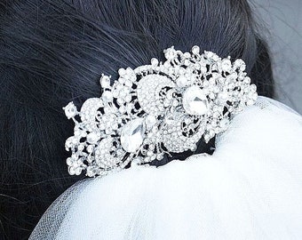 Art Nouveau Bridal Hair Comb, Old Glam Wedding Statement Headpiece, Crystal Bridal Hair Jewelry, Gift for Her, GEORGIA