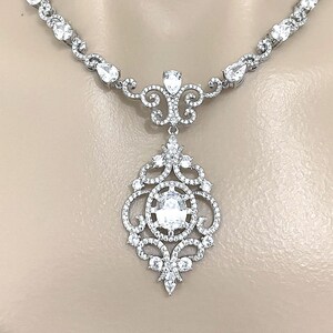 Victorian Wedding Necklace, Celebrity Glam Statement Jewelry, Cz Bridal ...