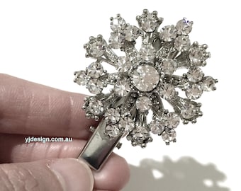 Gatsby Bridal Hair Clip, Art Deco Bridal Headpiece, Starburst Bridal Hair Jewelry, Clear Crystal Hair Clip, Bridesmaid Gift for Her, FLARE