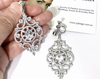 Viktorianische Hochzeit Regency Ohrringe, Clip On Braut Ohrringe, Brautschmuck, Vintage Stil Geschenk, ARYANA