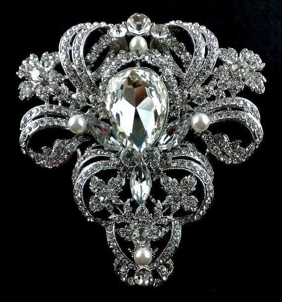 Bridal style brooch Elegant Rococo Style Brooch | DIY Wedding Supplies main image 3