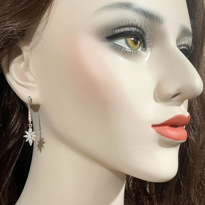 Earrings And Necklace Rose Gold Wedding Jewelry Set VEAMOR