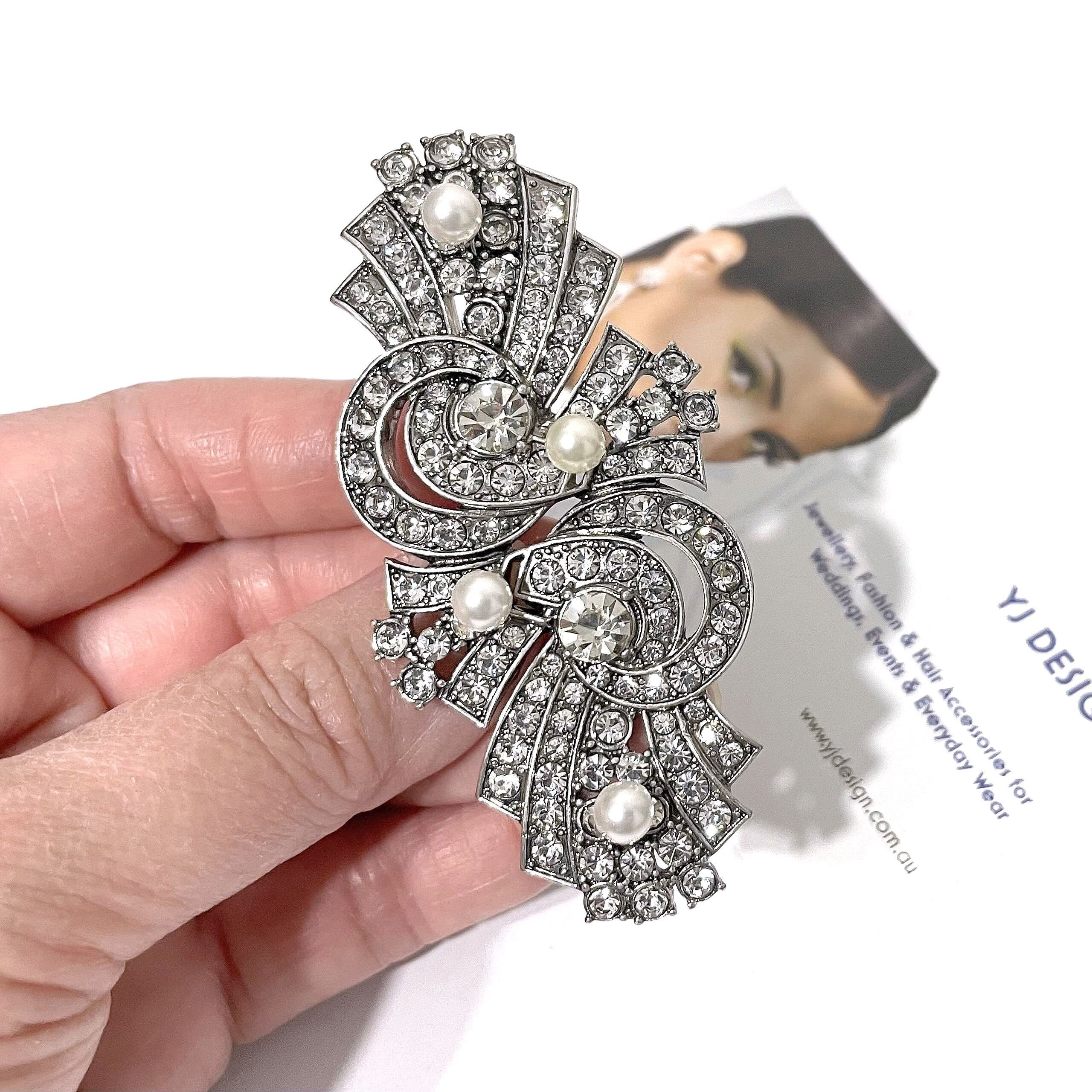 Art Deco Bridal Brooch Vintage Style Regency Wedding Brooch Pin Art Nouveau Crystal Bridal Dress Jewelry Bustier Brooch Pin INGGRID Etsy UK