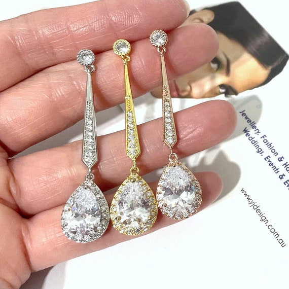 Discover Moissanite Shine Silver Drop Earrings | Paksha - Paksha India