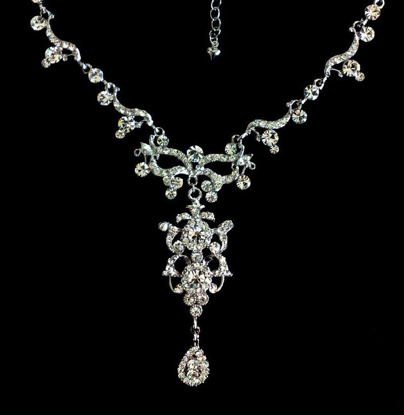 Statement Wedding Necklace Chandelier Bridal Necklace Etsy