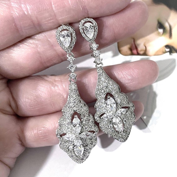 Art deco bridal earrings best sale