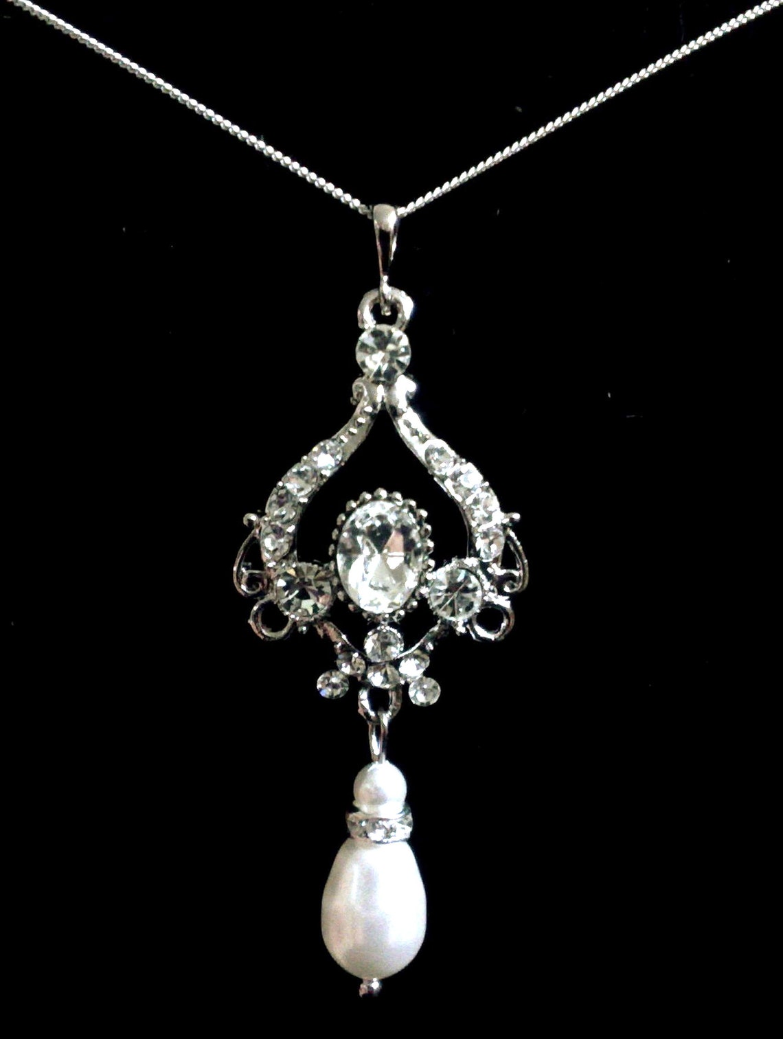 Chandelier Bridal Jewelry Set Pearl Bridal Earrings Etsy