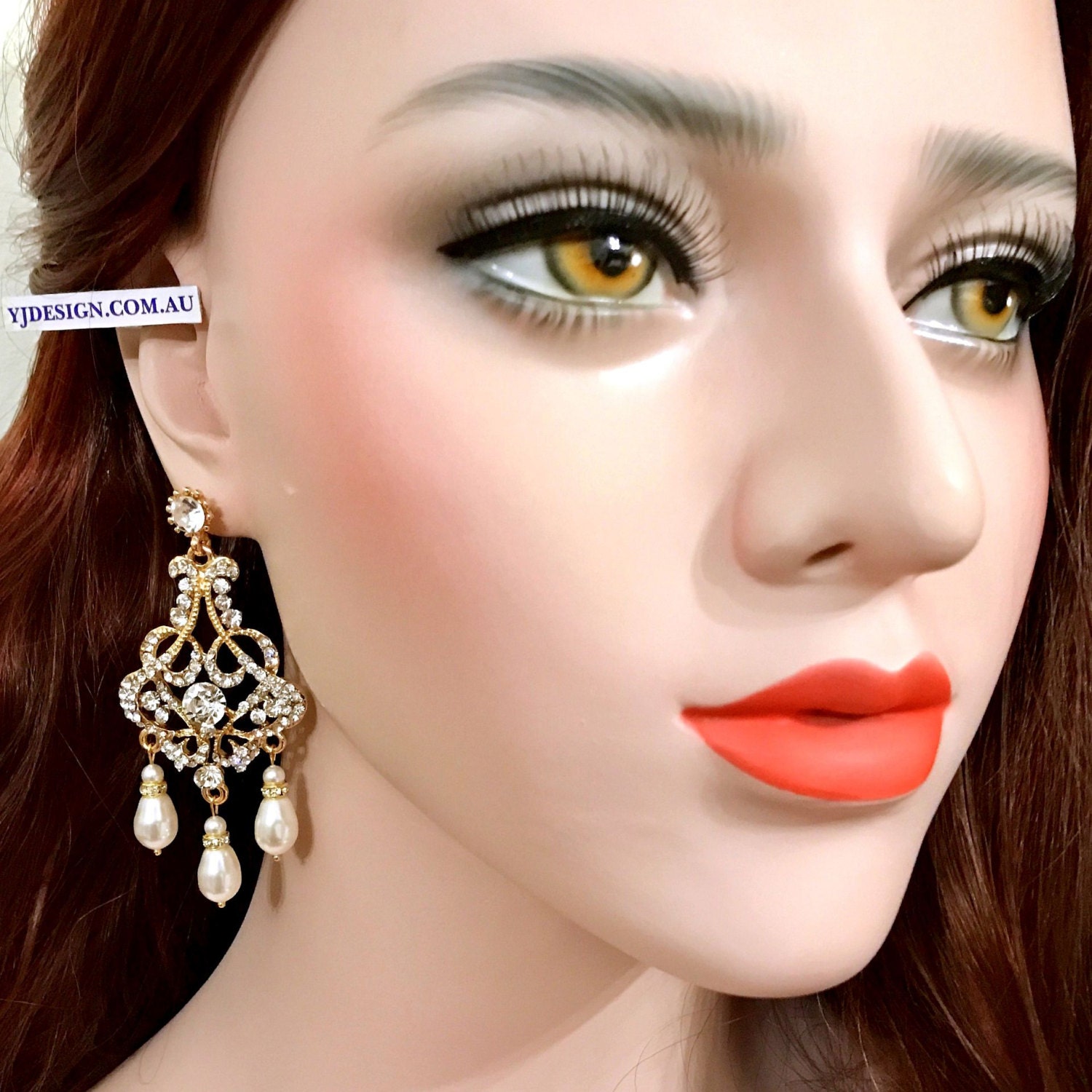 Chandelier Bridal Earrings Gatsby Wedding Earrings Art Deco