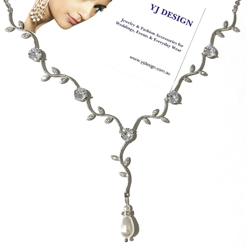 Vine Bridal Jewelry Set Twigs Wedding Necklace Leaves Dangle Etsy