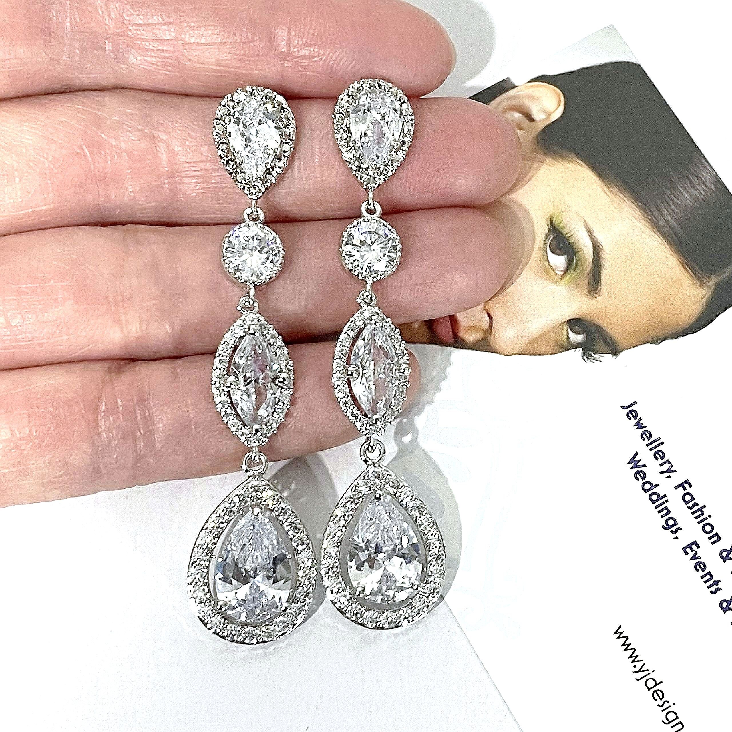 【VINTAGE HOLLYWOOD】Popping Drop Earrings_VH2479EA003M Glam Bridal Earrings, Old Hollywood Wedding Blings