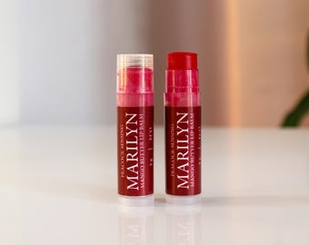 MANGO & SHEA Butter TINTED Deep Red Lip Balm - Raw Shea Butter - All Natural Lip Balm - Ultra Moisturising  - Tined Red Lip Balm