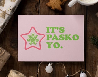 Modern Filipino Christmas Card | Tagalog Christmas Greeting | Instant Download Printable | Maligayang Pasko Card | Pink Filipino Xmas Cards