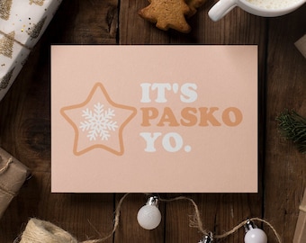 Tagalog Christmas Card | Modern Filipino Christmas Greeting | Printable Card | Neutral Maligayang Pasko Card | Filipino Xmas Holiday Cards