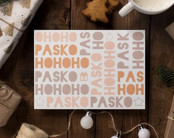 Aesthetic Filipino Christmas Card | Modern Beige Holiday Printable | Maligayang Pasko | Printable Filipino Card | Tagalog Holiday Cards