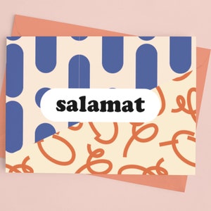 Modern Filipino Salamat Card | Printable Cool Pattern Tagalog Thank You | 5x7 Printable Download | Whimsical Colourful Filipino Greetings
