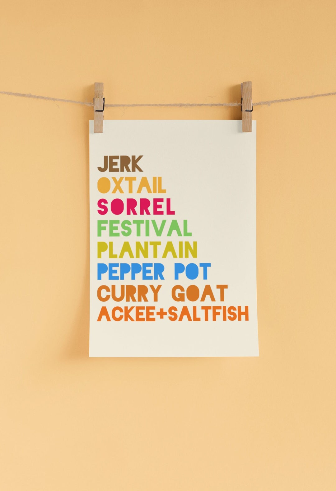 Jamaican Food Printable Wall Art | Jamaica Kitchen Art | Modern ...