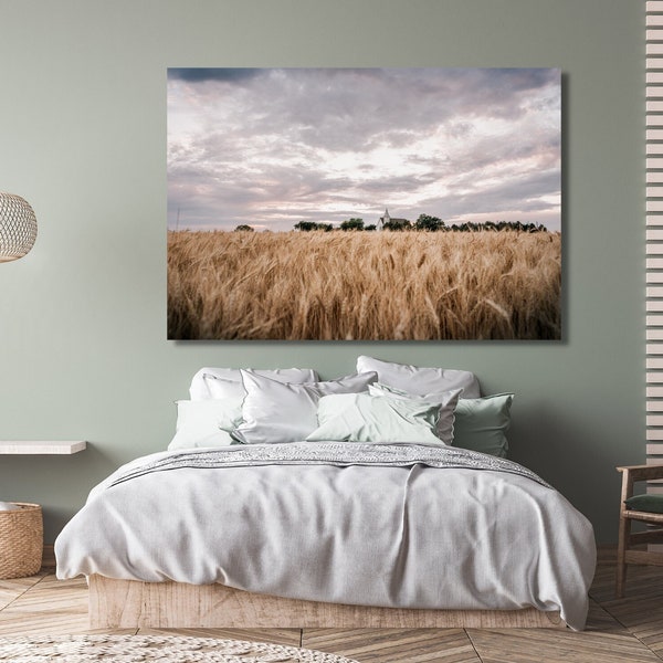 Kansas Wheat Field Extra Large Country and Farmhouse Rustic Art