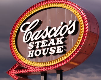 Signalisation du Steak House d'Omaha Cascio - Histoire d'Omaha Nebraska