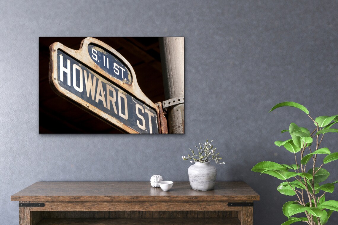 Downtown Omaha Old Street Sign Old Market Omaha Nebraska Etsy