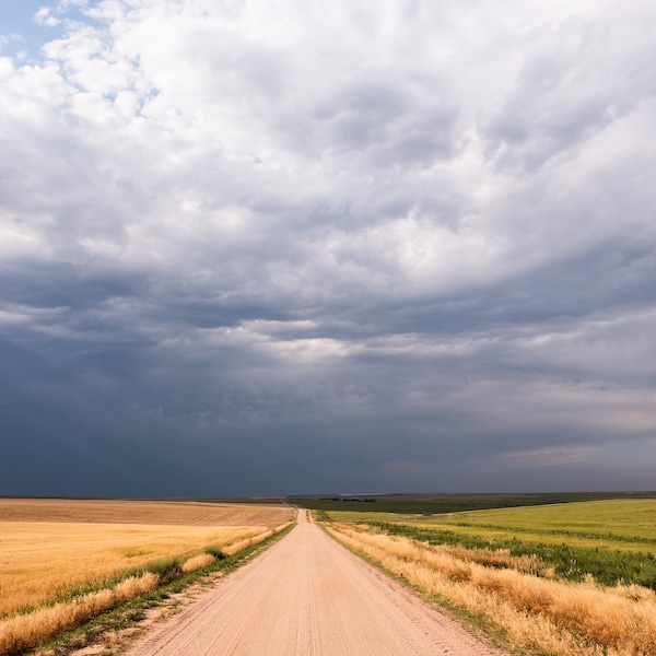Western Nebraska Road and Storm Clouds Landscape Photography