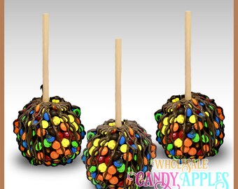 Holiday 3 Pack- Mini Caramel Apple With Mini M&M- Set of 3