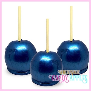 Royal Blue Pearlized Candy Apples- 12 per Set/ 1 Dozen