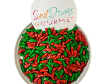 Chili Peppers Shaped Thick Sprinkles- Red & Green