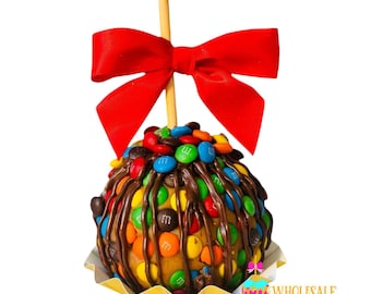 Gourmet Caramel Apple- Chocolate Mini M&M- Large
