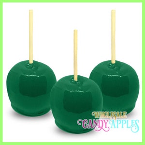 Holiday Green Plain Candy Apples- 12 per Set/ 1 Dozen