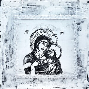 Blessed Mother and Jesus - original artwork