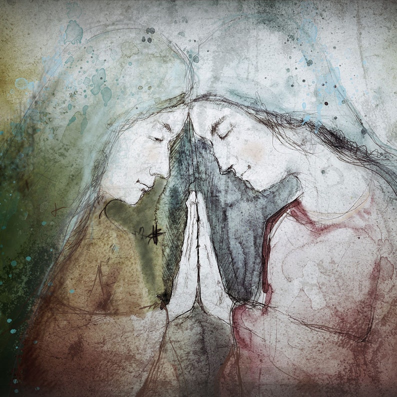The Visitation Blessed Mother and Elizabeth, fine art print image 2