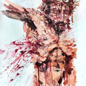 Water and blood- original acrylic painting