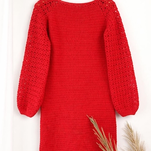 CROCHET DRESS Pattern- Long Sleeve Dress Crochet Pattern, Raglan Dress  Crochet, PDF Instant Download, Easy Adjustable for Any Size - Etsy Israel