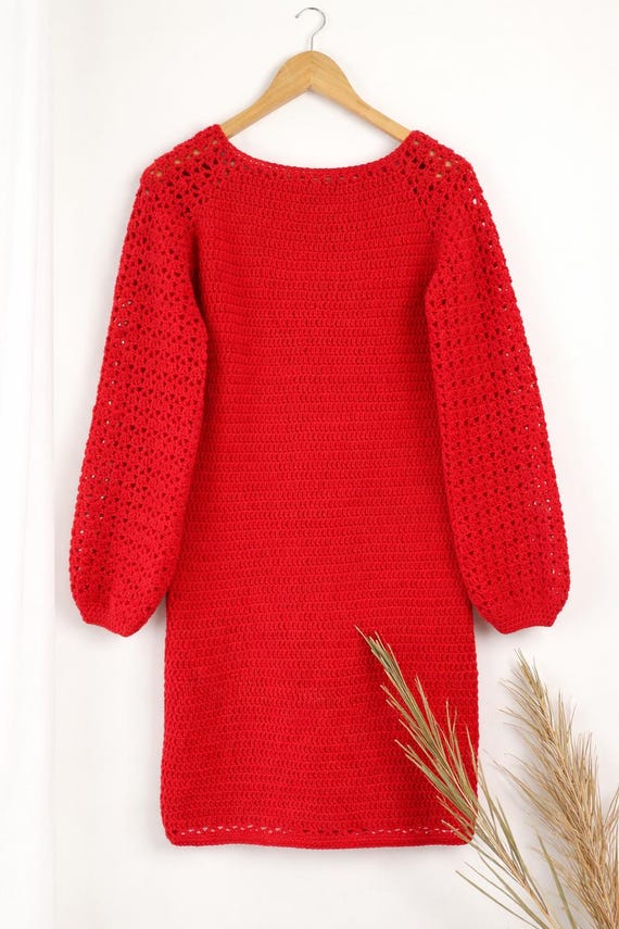 crochet raglan dress Queensland / DROPS 186-12