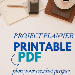 CROCHET PLANNER - crochet project planner, crochet journal, printable PDF,digital crochet progress tracker, crochet pattern tracker, planner