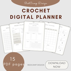 CROCHET PLANNER- Crochet Planner PDF, Printable Crochet Planner, Digital Crochet Planner, Crochet Project Planner, Crochet Pattern Organizer