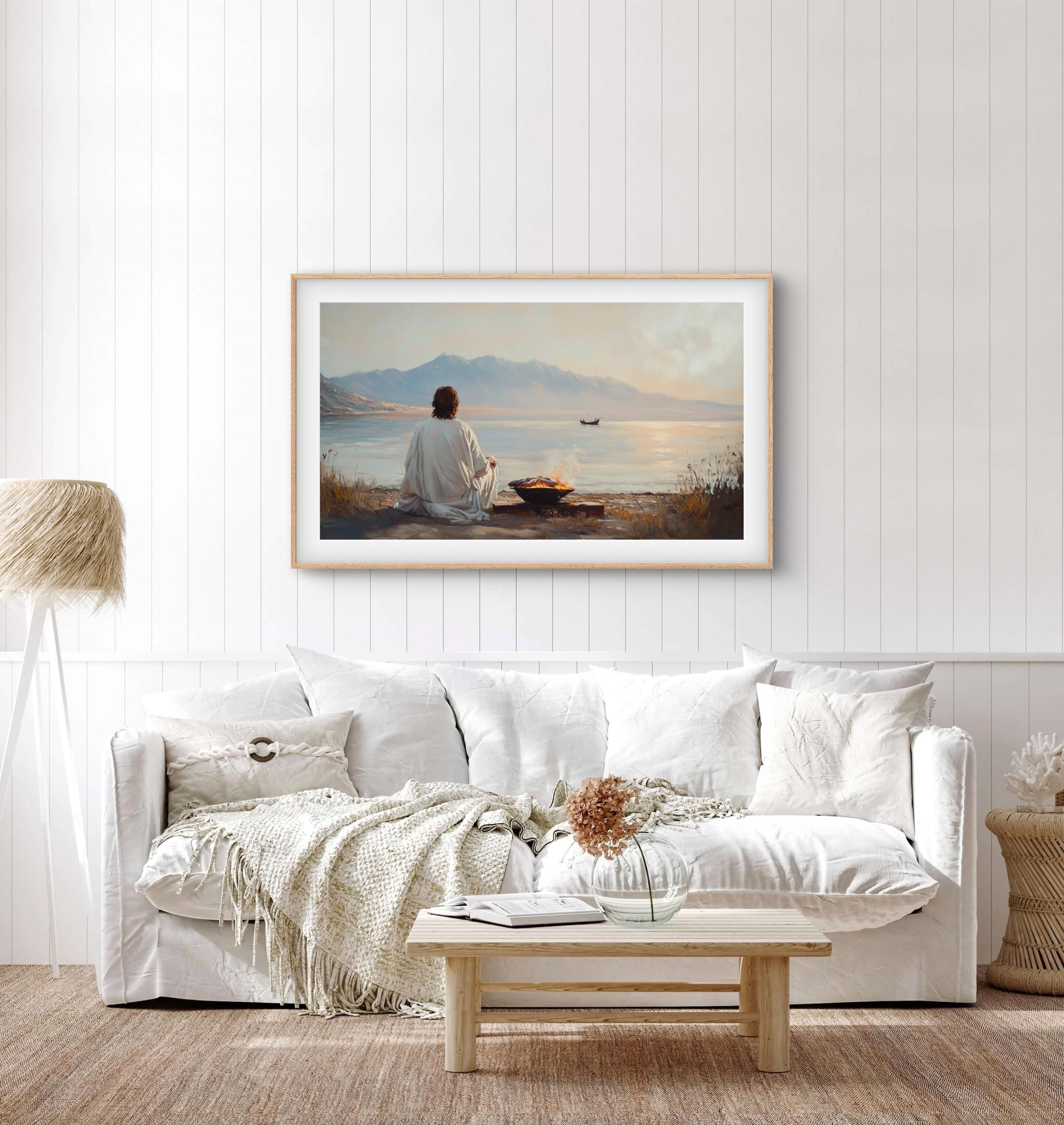 Jesus and Fishermen Art Print: John 21 Christian Decor (digital ...