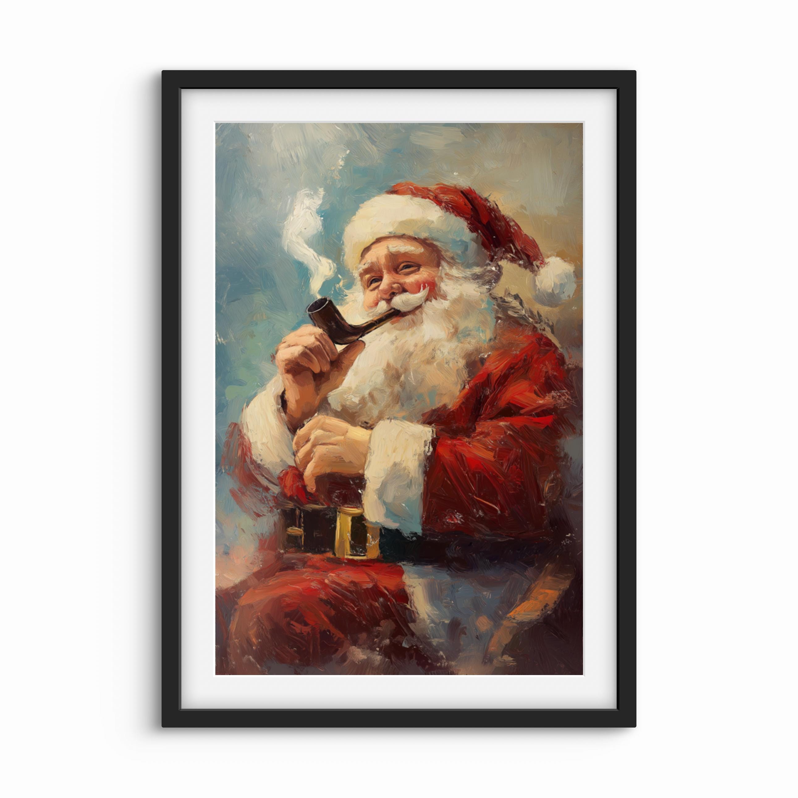 Santa Smoking A Pipe Figurine