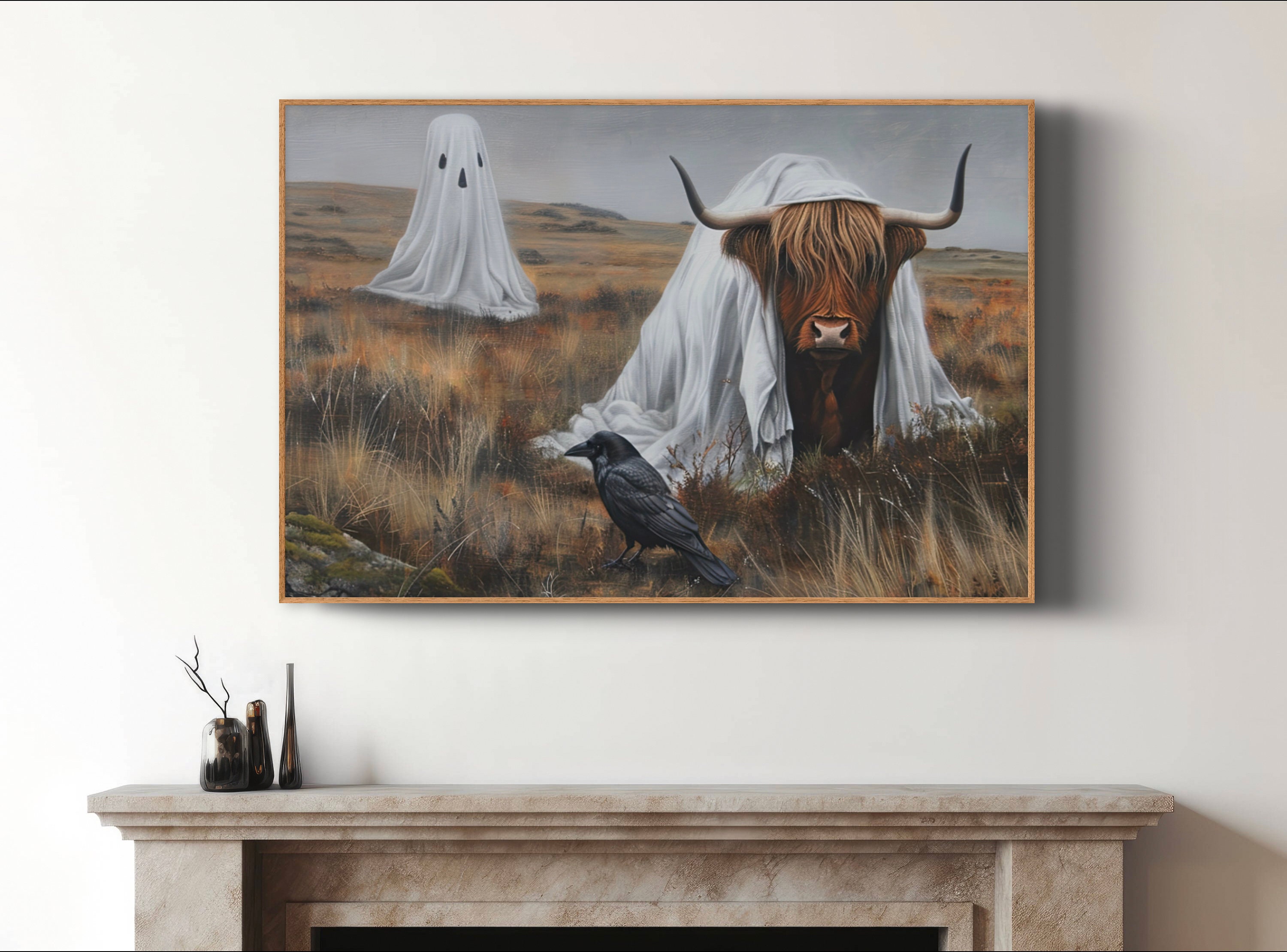 Highland Cow Ghost Print | Raven Art, Autumn Decor (digital Download ...