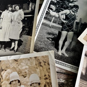 1920s/1930s original photos of women, flapper fashion photos, black and white bulk photos, scrapbooking and ephemera