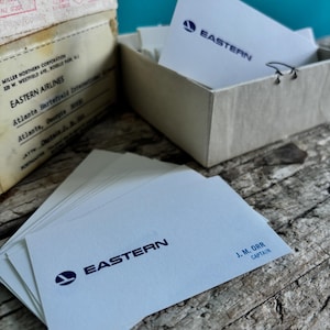 Conjunto de 10 tarjetas de presentación vintage de la década de 1970, Capitán Orr, Eastern Airlines, tarjetas de presentación de pilotos