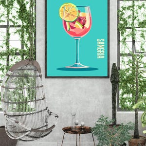 Spanish Sangria Wall Art Posters, Wall Decor, Digital Download, Spanish Poster Designs