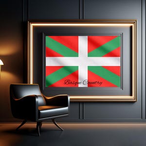 Drapeau du pays basque, Espagne, affiches d'art mural, décoration murale, art mural maison, téléchargement numérique, modèles d'affiches espagnoles