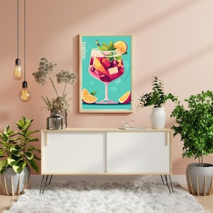 Spanish Sangria Wall Art Posters, Wall Decor, Digital Download, Spanish Poster Designs