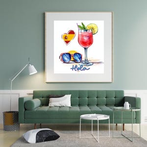 Hola, Wall Art Posters, Kids Wall Decor, Home Wall Art, Digital Download, Spanish Poster Designs