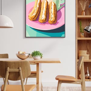Churros Wall Art Posters, Digital Art - Wall decor - Churros Cafe Art Print - Travel Print - Spain- Digital Download, Spanish Poster Designs