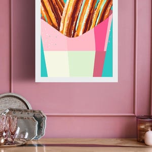 Churros Wall Art Posters, Digital Art - Wall decor - Churros Cafe Art Print - Travel Print - Spain- Digital Download, Spanish Poster Designs
