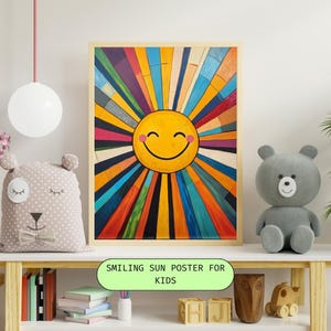 Smiling Sun, Wall Art Posters, Kids Wall Decor, Home Wall Art, Digital Download, Spanish Poster Designs