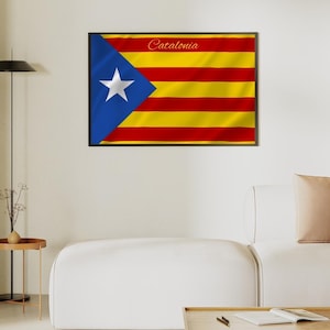 Catalonia, Spain Flag, Wall Art Posters, Wall Decor, Home Wall Art, Digital Download, Spanish Poster Designs
