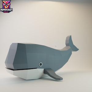 Whale 3D Papercraft–DIY Whale template,Low poly whale , Paper Template.whale cricut template, PDF easy svg dxf whale pepakura
